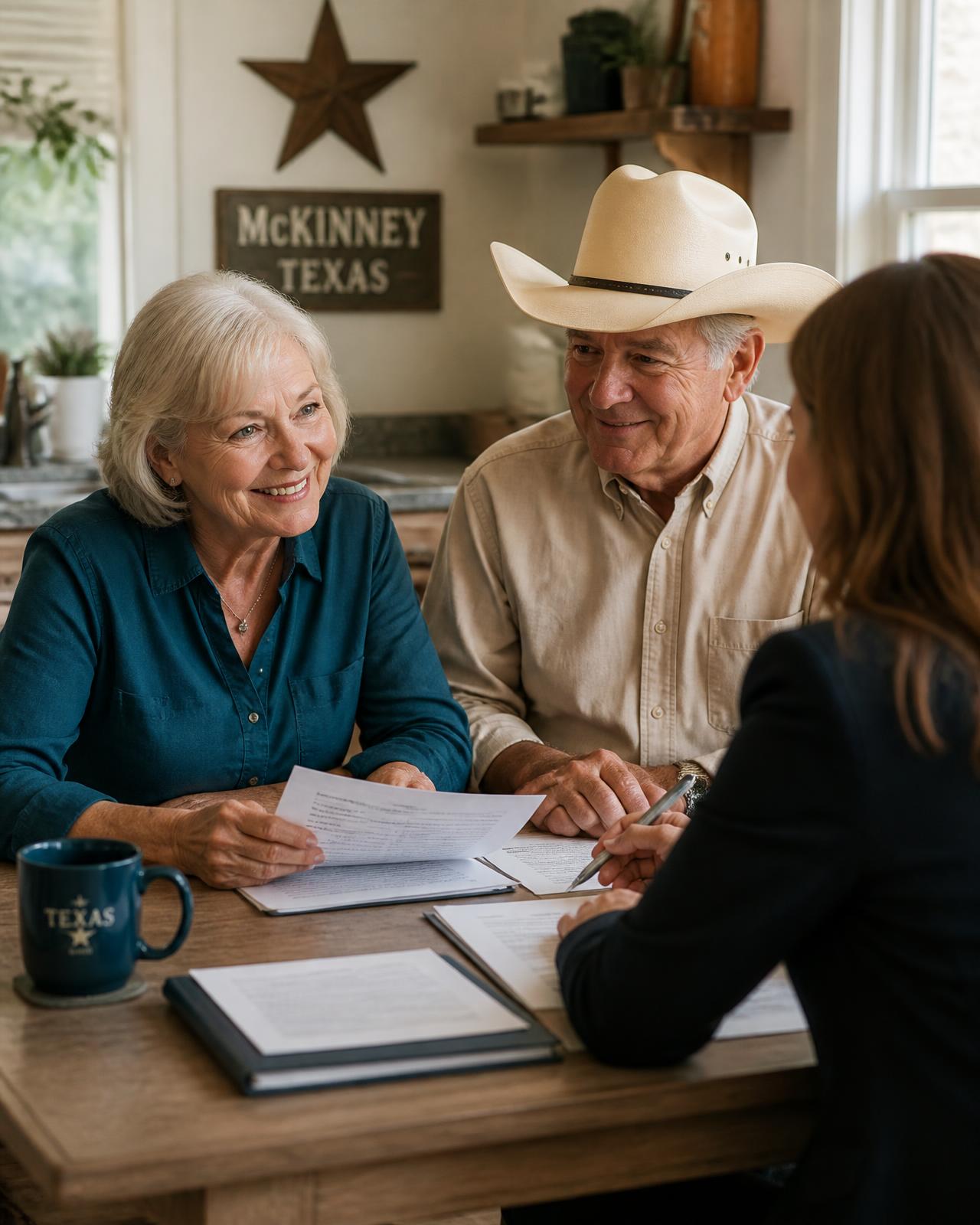 A senior reviewing prescription costs with a Medicare advisor in Dallas
